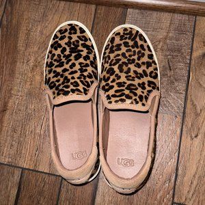 Ugg Womens Jass Exotic Brown Leopard Slip On - Size 8